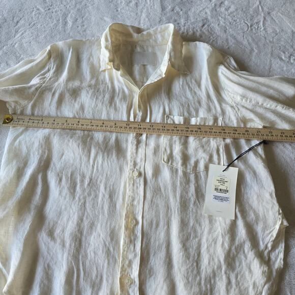 NWT Citizens of Humanity Linen White Button Down Shirt S Minimalist QuietLuxury - Picture 8 of 11